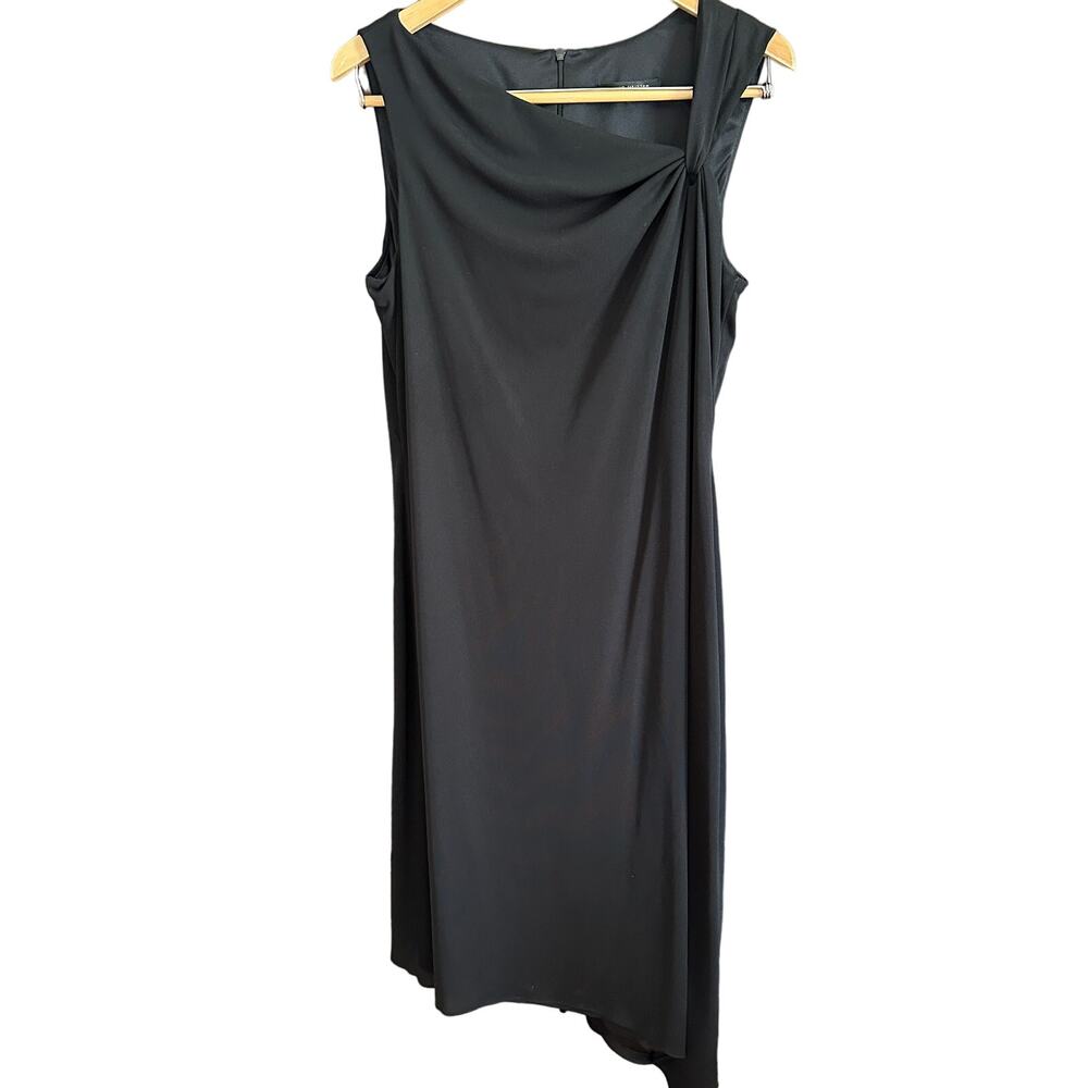 DAVID MEISTER | Black Asymmetrical Neckline and Hemline Little Black Dress | 14